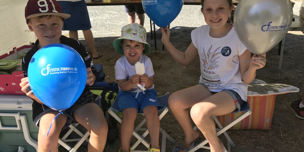 Amber right her brother Isaac and their cousin Euan middle at Keirunga Park Railway Day for CF Hawkes Bay