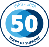 1 0 Large 50 years Badge Blue RGB